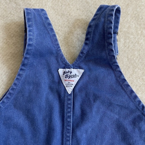 Vintage OshKosh Baby Forrest Bears Boy Bib Overalls Size 18M Blue - Picture 7 of 8